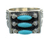 Silver Water Wave Turquoise Needlepoint Southwestern Ring Size 6-3/4 AX89310